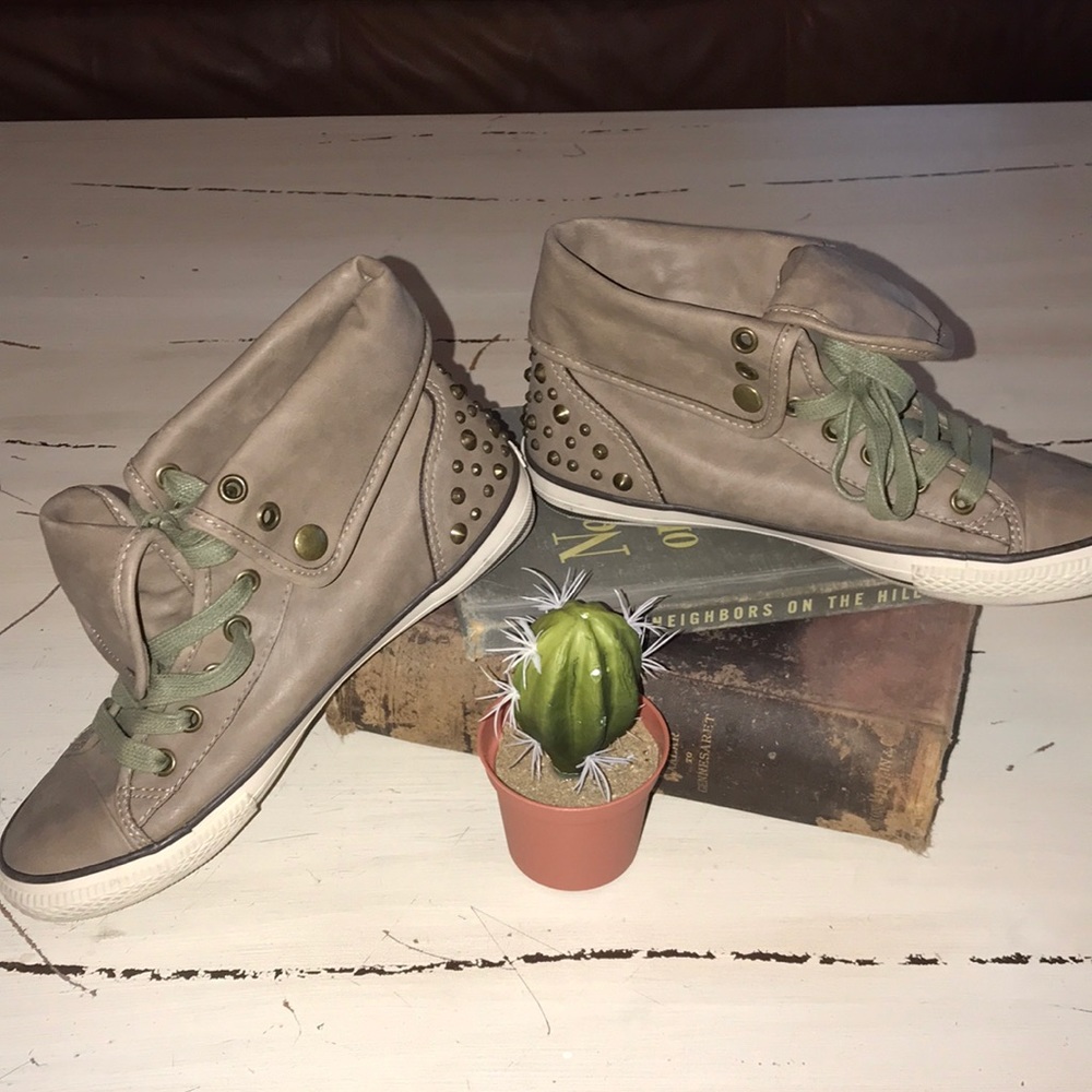 ALDO Spiked Slip on side Zip High Tops
